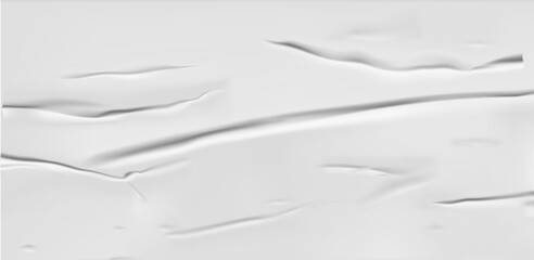 Fototapeta premium Crumpled blank sheet of paper. Horizontal background with crumpled paper wrinkles. Clean crumpled paper template for posters, banners, etc. Vector illustration.