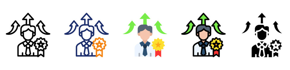 Professional Growth Icon Multiple Style Collection Set 