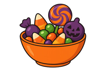 Halloween candy bowl for trick or treat celebration