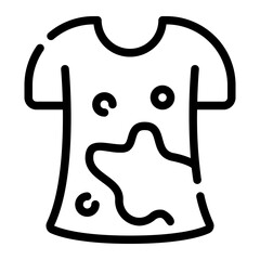 dirty shirt line icon
