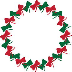 원형 리본 크리스마스 겨울 장식 리스