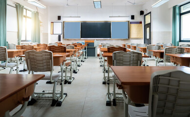 Modern classroom in the school