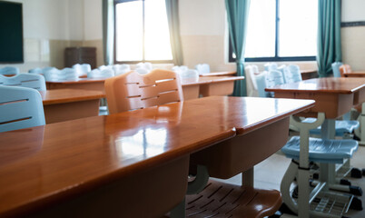 Modern classroom in the school