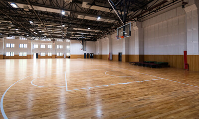 Indoor basketball court of the school