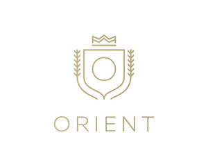 Premium monogram letter O initials ornate signature logotype. Elegant crest logo icon  design. Luxury shield crown sign
