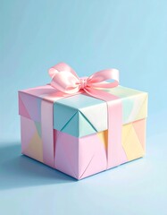 Obraz premium Pastel gift box, vibrant colors