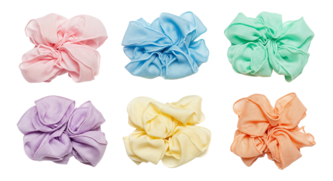 布・シュシュ・リボン（PNG・透過・素材）