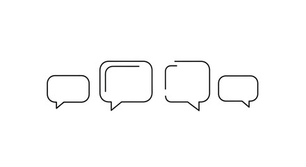 Four hand drawn sketchy speech bubbles for text communication and conversation vector