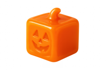 Orange cube pumpkin jack-o-lantern for halloween fun