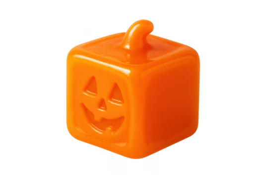 Orange cube pumpkin jack-o-lantern for halloween fun