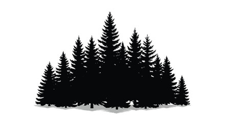Silhouette of a group of evergreen trees, nature-inspired design for various projects
