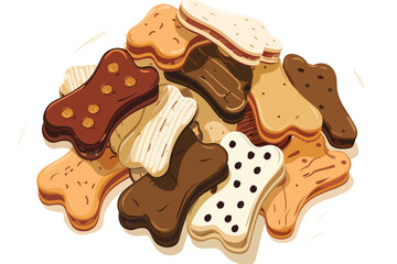 dog biscuits bones treat stock image isolated vector style