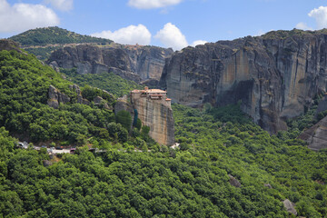 Roussanou Monastery of nuns, Meteora monasteries, aerial view - Greece