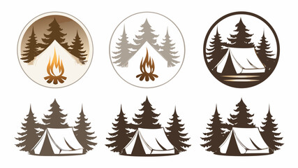 Obraz premium Camping adventure designs for outdoor enthusiasts, inviting nature lovers to explore wilderness, ideal for travel blogs, branding, adventure tourism and more