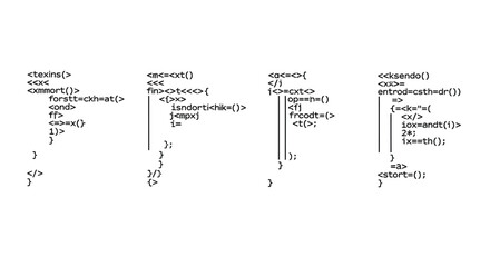 Four flowcharts illustrating complex processes and decision making with arrows and boxes vector