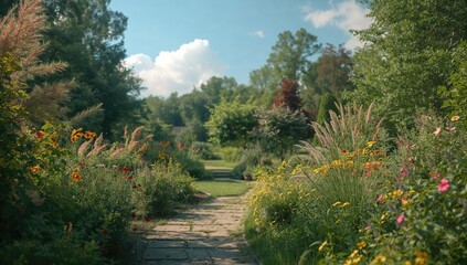 Stunning floral scenery in a lush garden setting