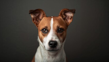 Serious close-up of a Jack Russell Terrier
