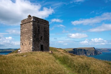 Historic coastal defense structure in Wales