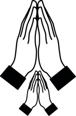Symbolic illustration of two sets of hands in prayer representing faith hope and spiritual connection