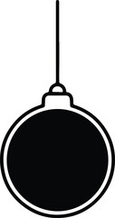 Vector simple christmas bauble ornament holiday decoration silhouette illustration