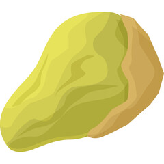 Stylized Yellow Pear Fruit Illustration with Brown Stem Detail Isolated on Transparent Background Vibrant Color Palette Simple Cartoon Graphics for Healthy Eating Concepts