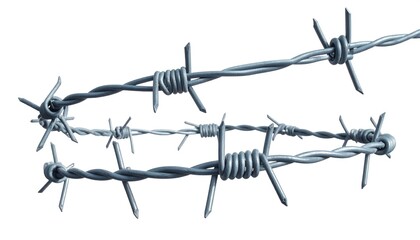 Barbed Wire - A Sharp and Dangerous Security Barrier.