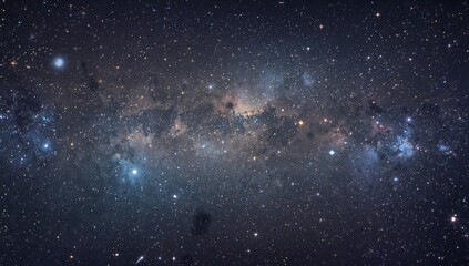 Cosmic backdrop featuring stars and galaxies.