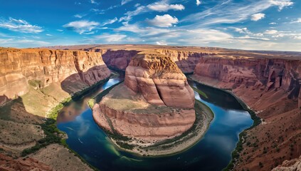 Majestic rock structure of the vast horseshoe curve