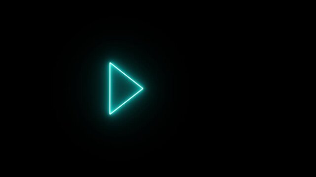 Glowing neon arrow animation on black background. Direction arrow icon motion. Right arrow isolated 4k video footage.