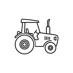 Obraz premium Tractor Agriculture Farming Machinery Rural Vehicle Equipment Line Art Icon Vector