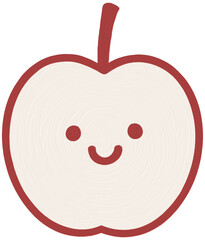 Smiley red apple fruit cartoon