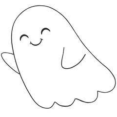 Kawaii happy ghost cartoon