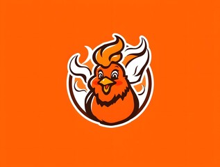 logo a chicken with smoke