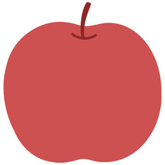 red apple fruit hand drawn