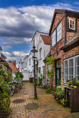 Medieval courtyard in Lubeck, Germany