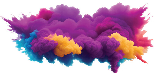 Blue and white watercolor paint splashes form an abstract, cloudy texture like a light explosion in the sky