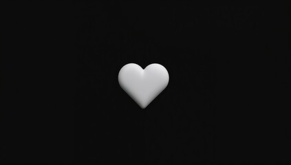Black background featuring a white heart symbol