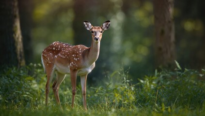 Wild sika deer in their natural habitat