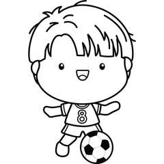 a cute vector of a soccer player 