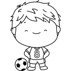 a cute vector of a soccer player 