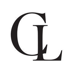 Elegant Black CL Letter Symbol Combining Heritage and Minimal Design