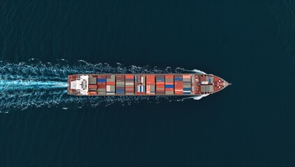 Webinar banner showcasing an aerial perspective of a cargo ship transporting containers across the sea with a visible contrail, highlighting smart freight shipping technology for export services