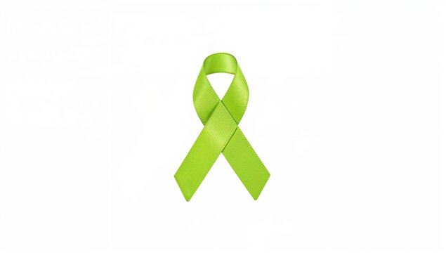 Lime Green Ribbon Symbolizing Awareness for Lymphoma and Mental Health