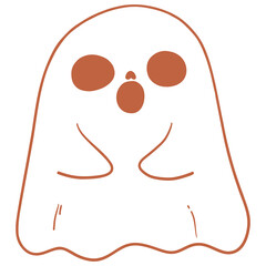 Halloween Spooky ghost cartoon outline