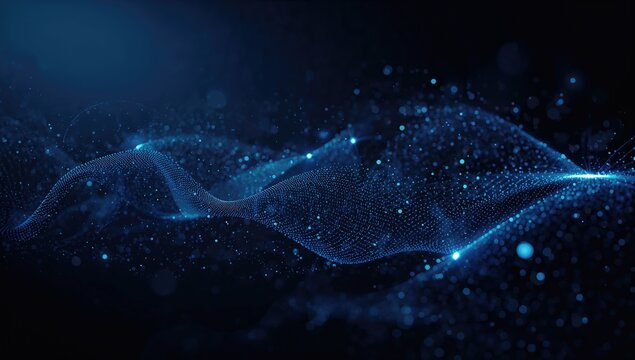 Abstract digital technology background with hexagonal particles for corporate presentations