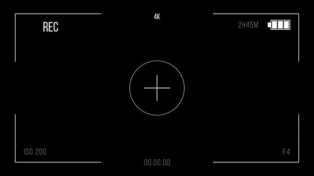 Camera Frame Viewfinder, 4k Camcorder Interface Video Camera Overlay, Camera Recording Screen