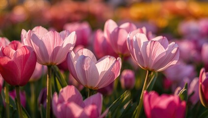 Fototapeta premium Detailed view of vibrant spring blossoms with a soft-focus backdrop