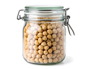 Glass jar filled with chickpeas