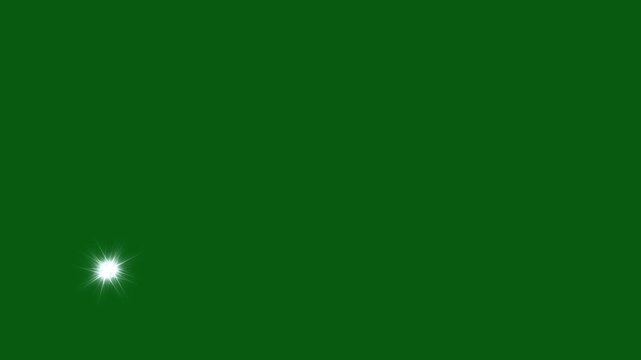 Glitter star sparkle line animation, white cartoon blinking stars, shiny glowing stars, flat, line, vector, flat vector doodles, bokeh light lights effect background on green screen. 4K loop animation