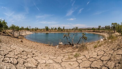 Severe summer drought threatens the survival of the lake